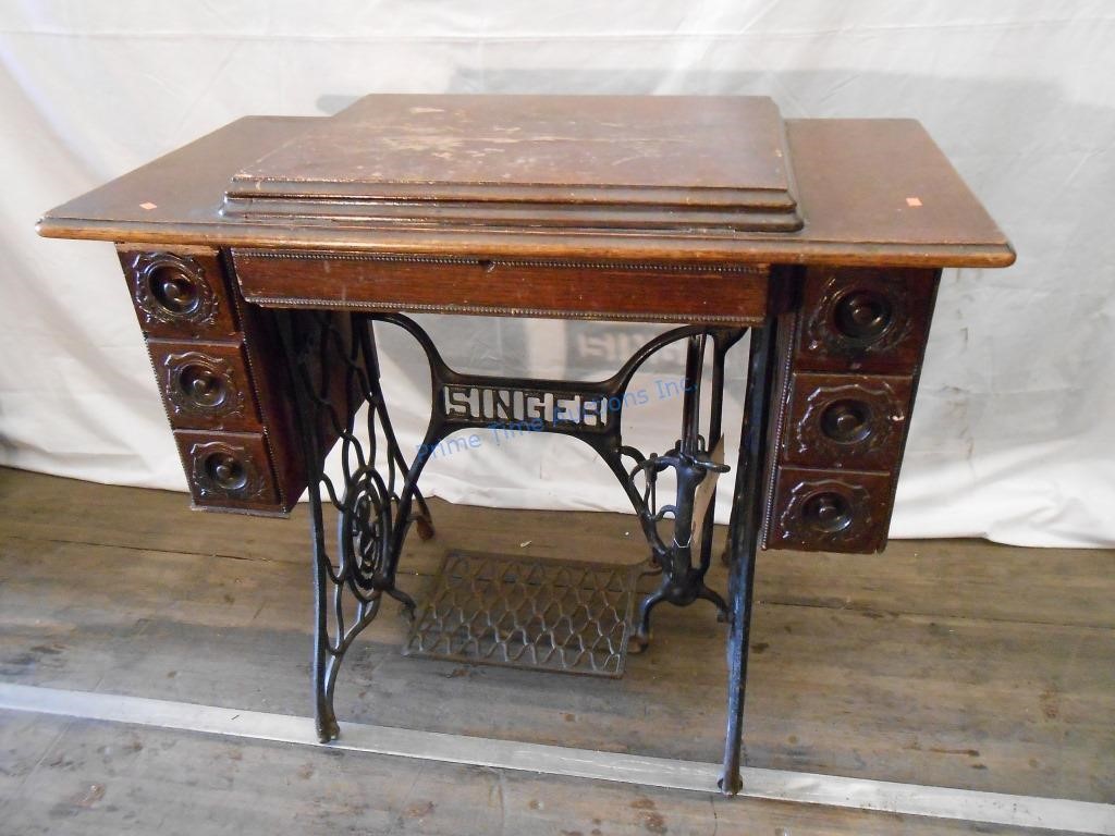 Antique Singer Treadle Sewing Machine Prime Time Auctions
