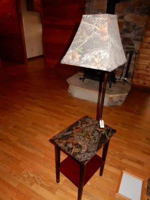 Table Lamp With Camo Shade Stand, Camo Table Lamp