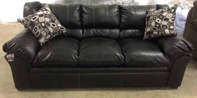 Simmons Black Leather Sofa With, Simmons Black Leather Sectional