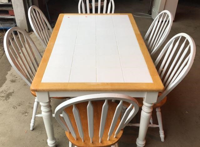 Tile Top Kitchen Table With 6 Chairs, Kitchen Table With Tile Top