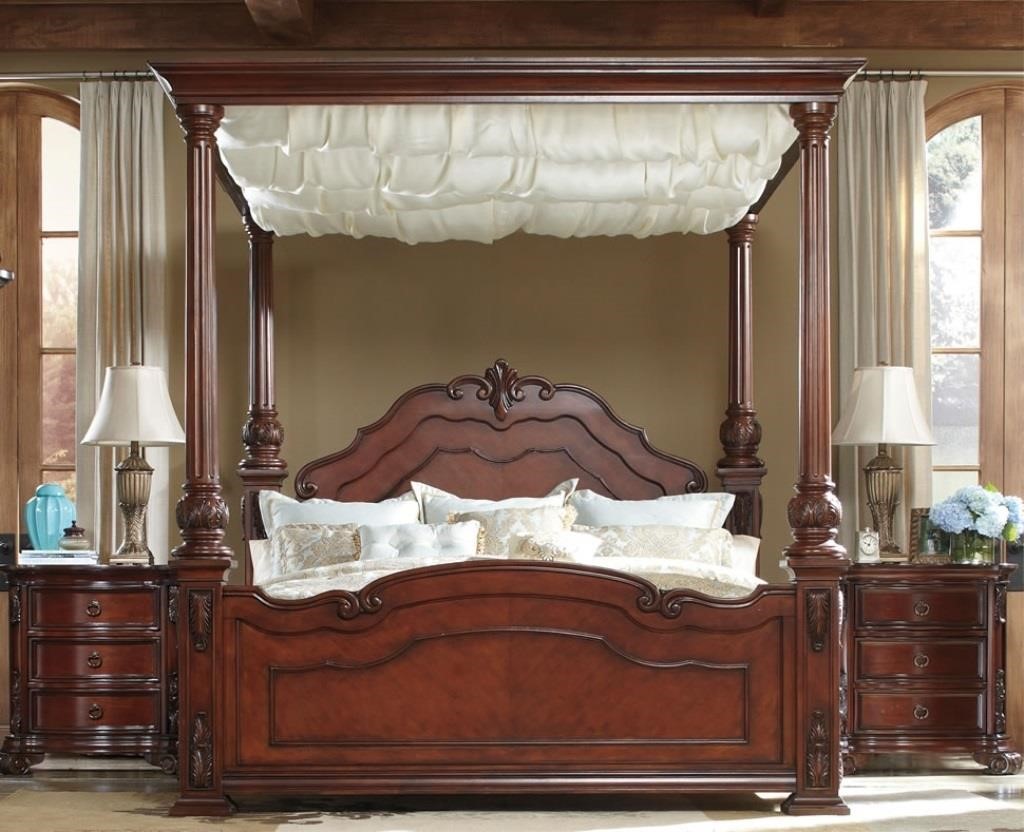 Ashley B698 King Canopy Bed, Ashley Canopy King Bed