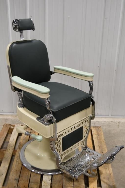 Vintage Theo A Kochs Hydraulic Barber, Koch Barber Chair Parts