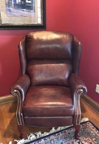 Lane Leather Reclining Wing Back Chair, Lane Leather Wingback Recliner