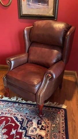 Lane Leather Reclining Wing Back Chair, Lane Leather Recliner Chairs