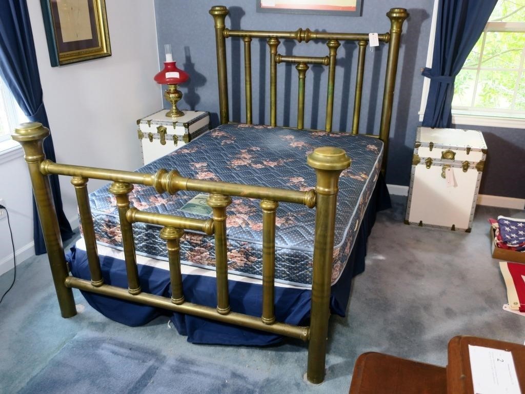 Antique Solid Brass Bed With Full Size, Solid Brass Bed Frame