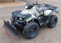 Lot # 5006.  2000 Polaris Sportsman 500 4-Wheeler, Remington Edition, 4x4, w/front snow blade, winch, 538.3 hrs / 1956.5 mi.   Absentee bidding available on this item.  Click catalog tab for more information.