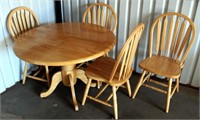 Pine Drop Leaf Table w/4-Chairs