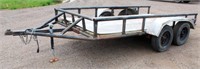 Lot 6004 - Flatbed Trailer  Absentee bidding available on this item. Click catalog tab for more information & pictures.