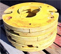 Lot 9006: (6) JD Tractor Wheel Weights  Absentee bidding available on this item. Click catalog tab for more information & pictures.
