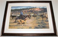 Framed Tim Cox Print" Cowboy Cut", 320/950