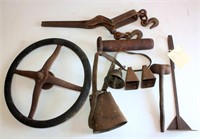 Vintage Steering Wheel, Bells, Pin, Boomer, Wagon Whl Wrench