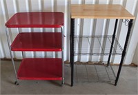 Kitchen Cart, Wood/Metal Side Table