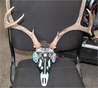Painted Deer Skull
