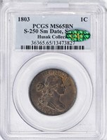 1C 1803 SMALL DATE, SMALL FRACTION PCGS MS65BN CAC