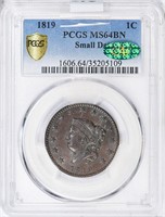 1C 1819 SMALL DATE. PCGS MS64 BN CAC