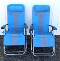 (2) Fold-Up Lawn Lounge Chairs