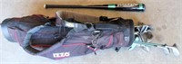 Baseball Bat, Golf Clubs w/Bag