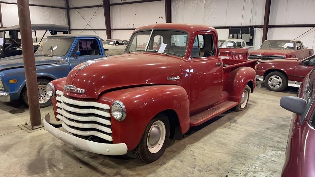 1953 Chevrolet Red Pickup, Wood Bed