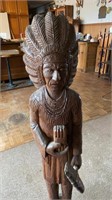Carved Native American Statue
