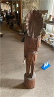 Carved Native American Statue